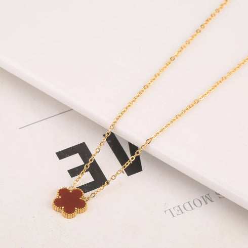 Adjustable Gold-Plated Stainless Steel Plant Flower Bracelet for Women – Trendy Clover Design with Five Leaf Petals, Waterproof & Anti-Allergic Jewelry Gift